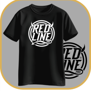 TSHIRT REDLINE  PRETA COM BRANCO